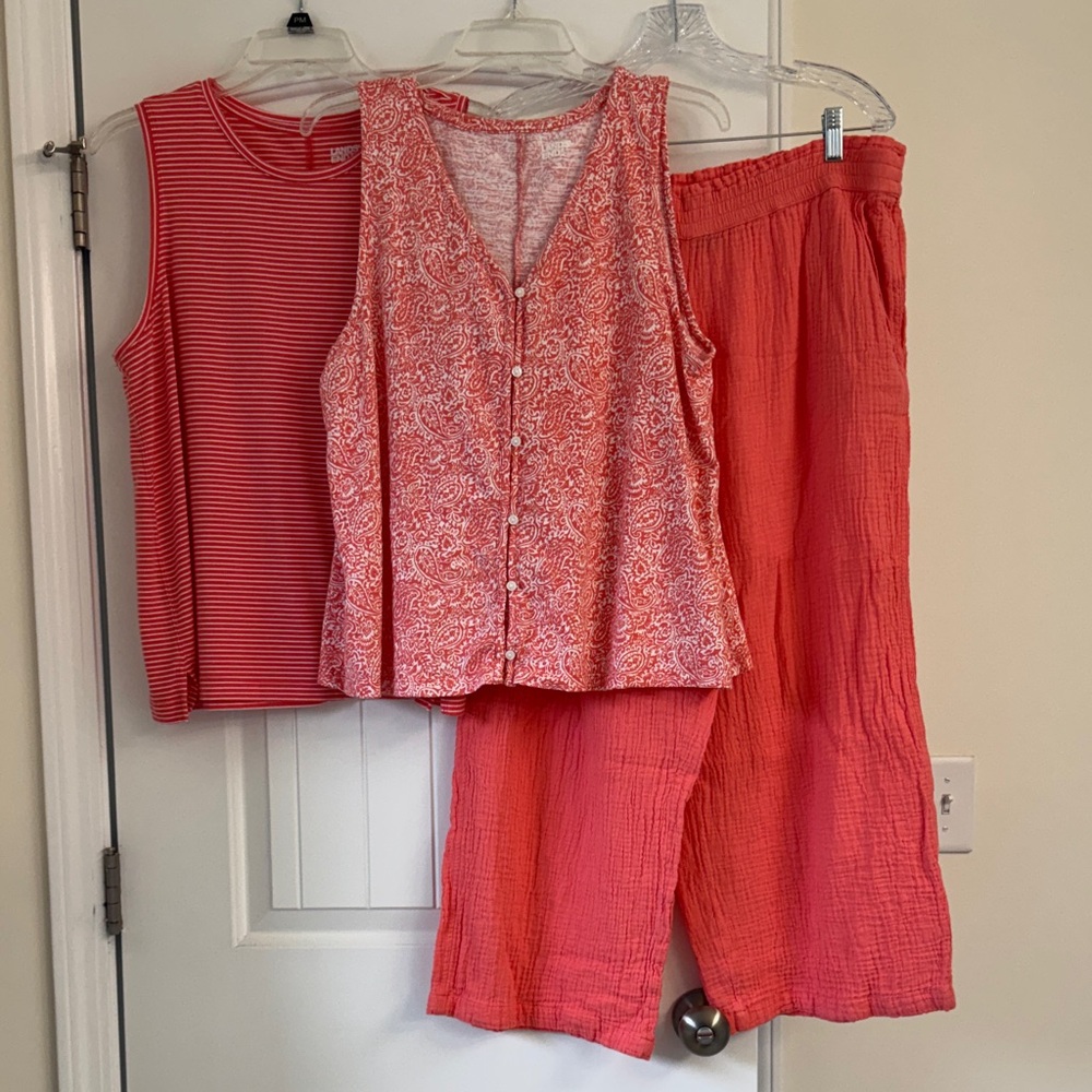 Ladies Ankle Pants w/ 2 Tops